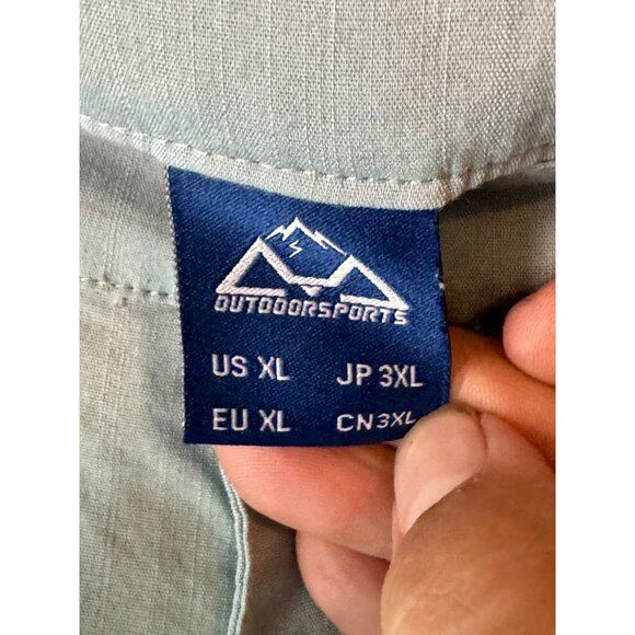 Outdoor Sports Light Blue Cargo Pants With Elastic Waist Button Pockets Size XL - Picture 6 of 10